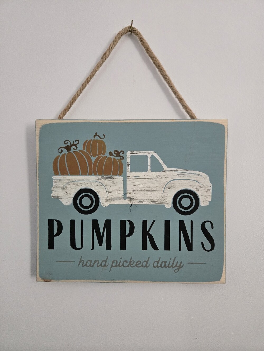 Hand-Painted Pumpkins Truck Fall Sign
